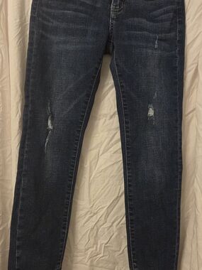 KanCan Dark Indigo Distressed Skinny Jeans